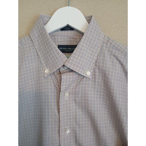 Peter MIllar Collection Flex Finish Shirt Mens Medium Multicolor Plaid Button-Up - Picture 5 of 9